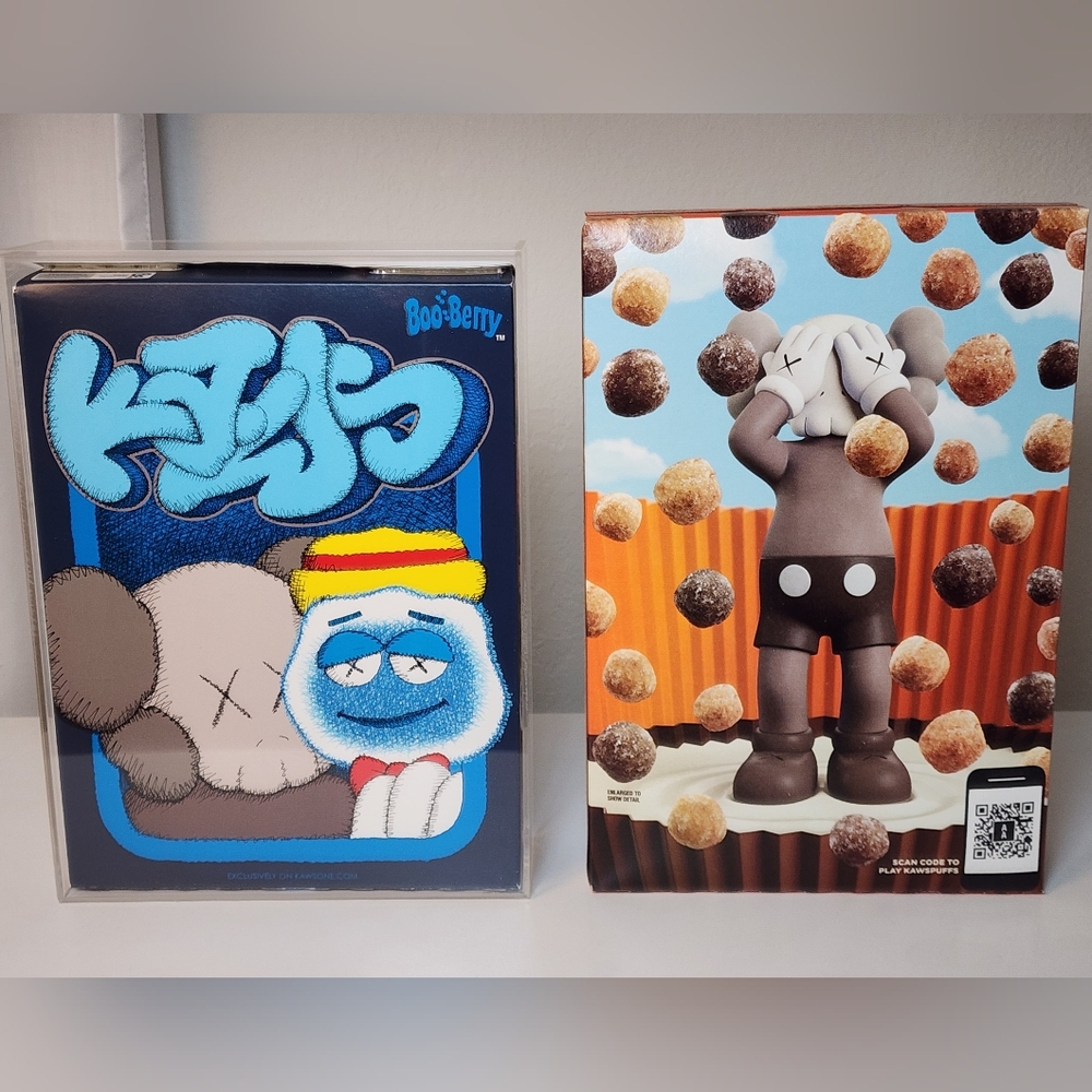 KAWS x Boo Berry Art Collectible Reese's Puffs Cereal Set
